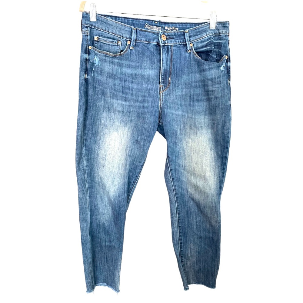 Levi Strauss‎ Signsture Hi Rise Ankle distressed Skinny Jeans 12